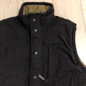 patagonia vest Black green canvas polyester